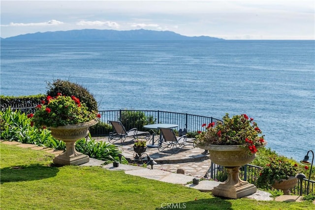 view of water feature with a mountain view