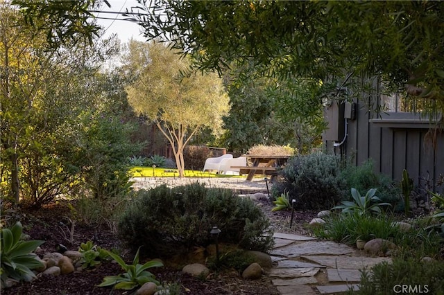 view of yard featuring fence