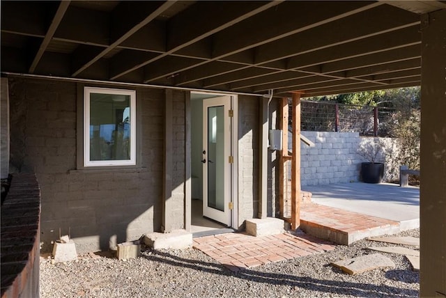 view of patio with fence