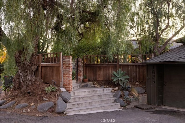 exterior space featuring fence