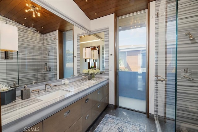 2538 Monaco Dr, Laguna Beach, CA 92651 - full bath with double vanity and wooden ceiling