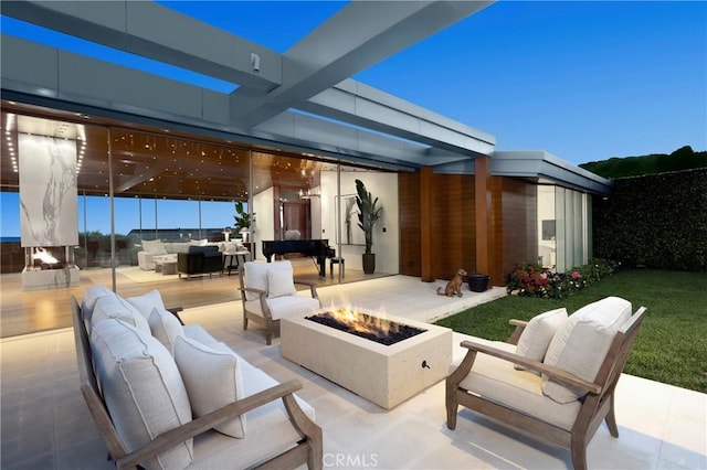 2538 Monaco Dr, Laguna Beach, CA 92651 - view of patio featuring an outdoor living space with a fire pit