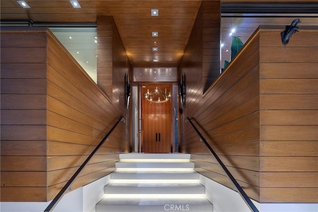2538 Monaco Dr, Laguna Beach, CA 92651 - stairway with wooden walls