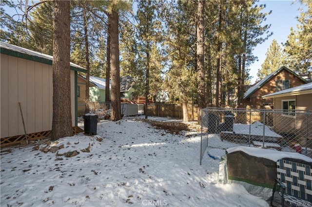 view of snowy yard