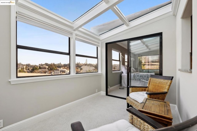 living area with carpet floors