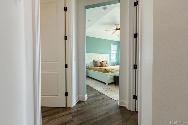 hall featuring dark hardwood / wood-style flooring