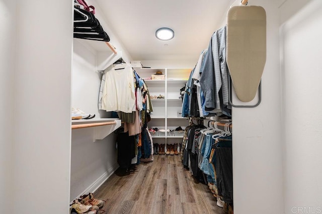 spacious closet with wood-type flooring