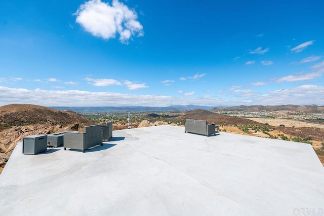 exterior space with a mountain view