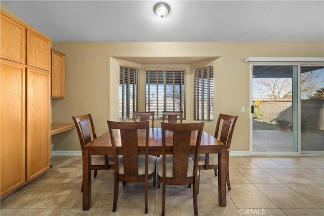 view of tiled dining room