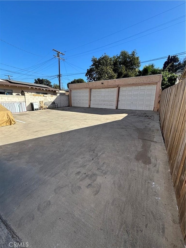 view of garage