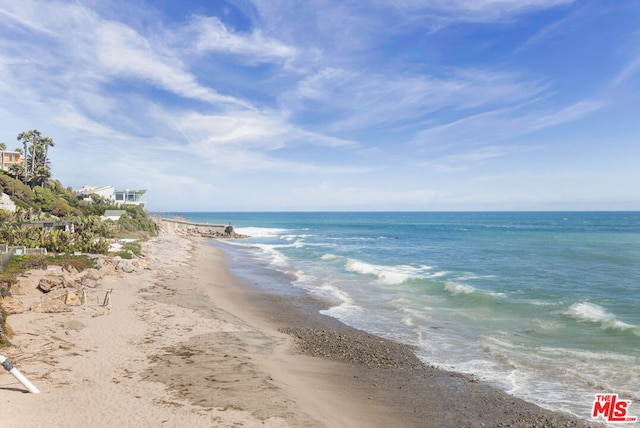 water view featuring a beach view