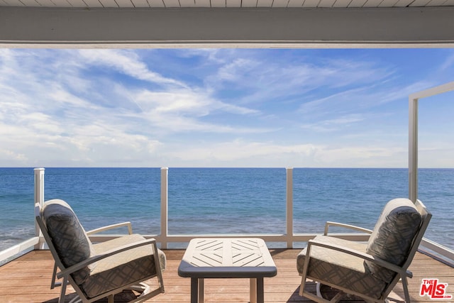 balcony with a water view