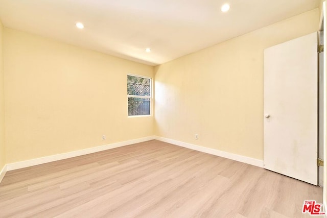 empty room featuring light hardwood / wood-style floors