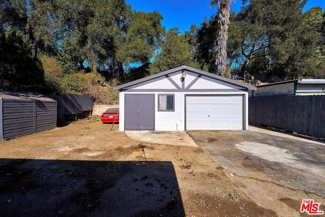 view of garage