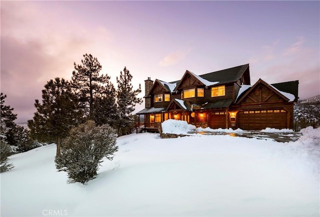 view of log-style house