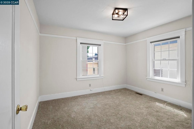 unfurnished room with carpet flooring