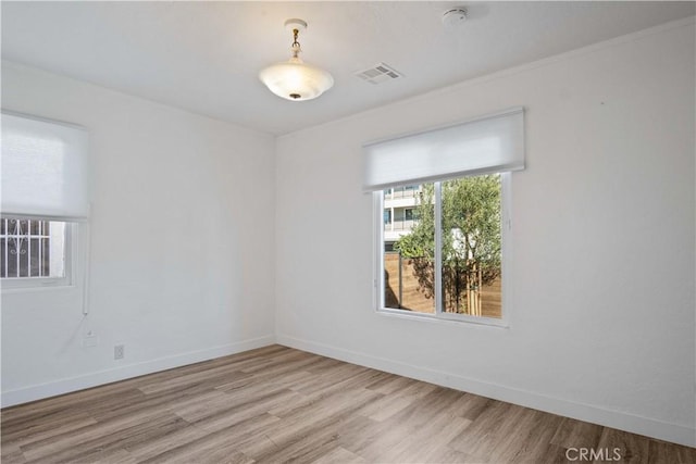 empty room featuring light wood-type flooring