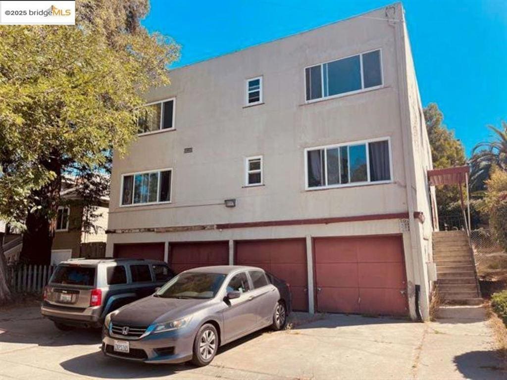 exterior space featuring a garage