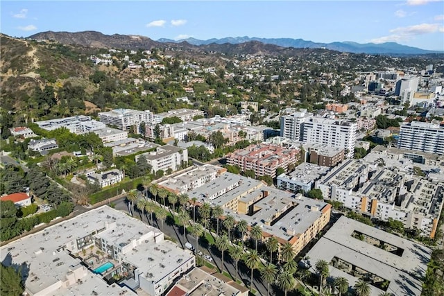 drone / aerial view with a mountain view