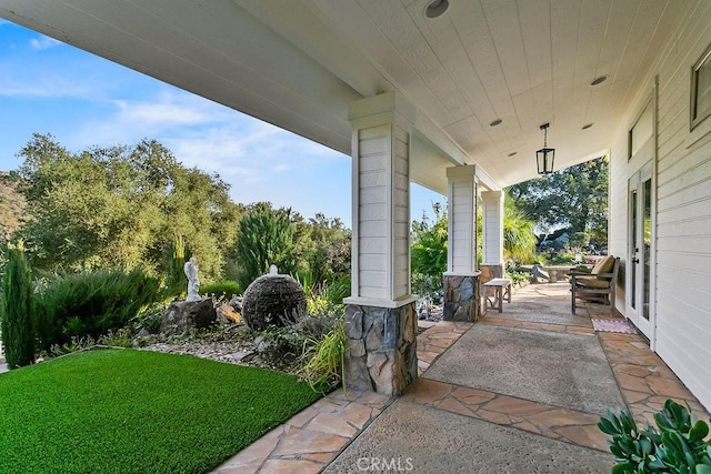 view of patio with a porch