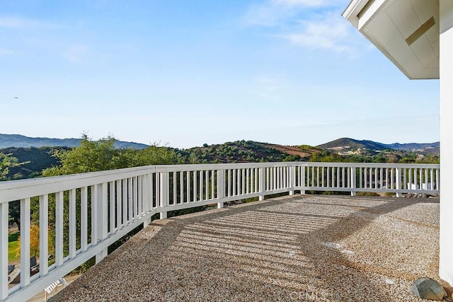 deck with a mountain view