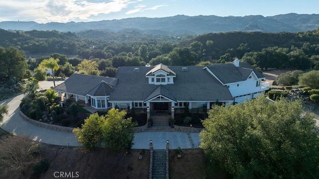 aerial view featuring a mountain view