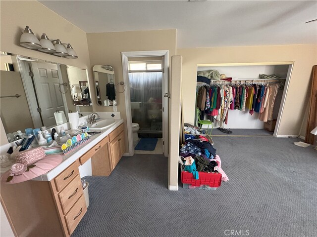 bathroom featuring toilet and vanity