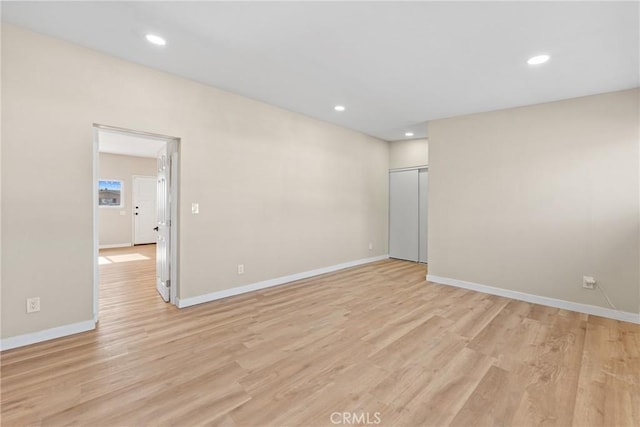 empty room featuring light wood-type flooring