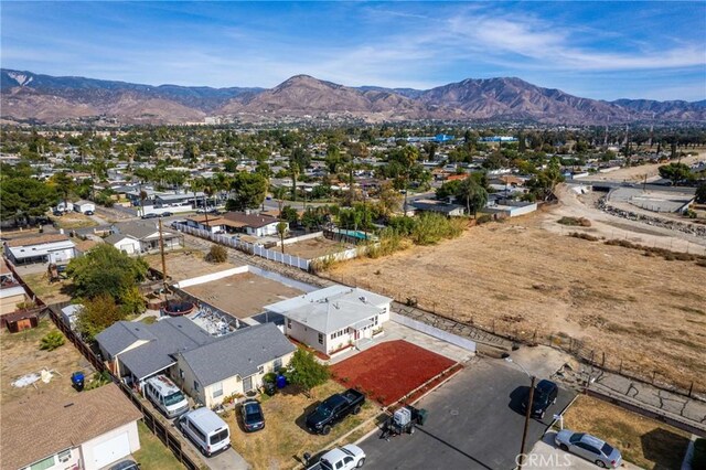 aerial view with a mountain view