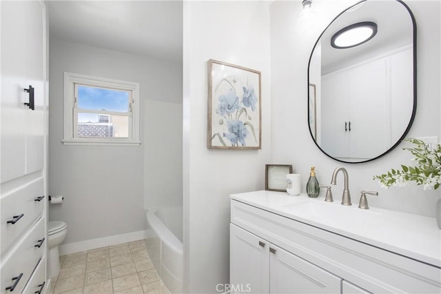 bathroom with toilet and vanity