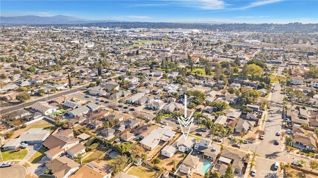 aerial view with a mountain view