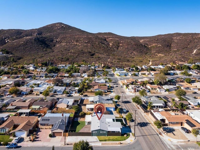 aerial view featuring a mountain view