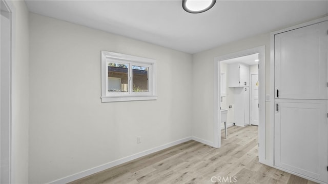 unfurnished room featuring light wood-type flooring