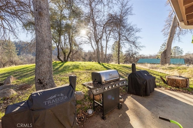 view of patio / terrace with a grill