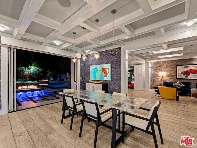 dining room with bowling and wood-type flooring