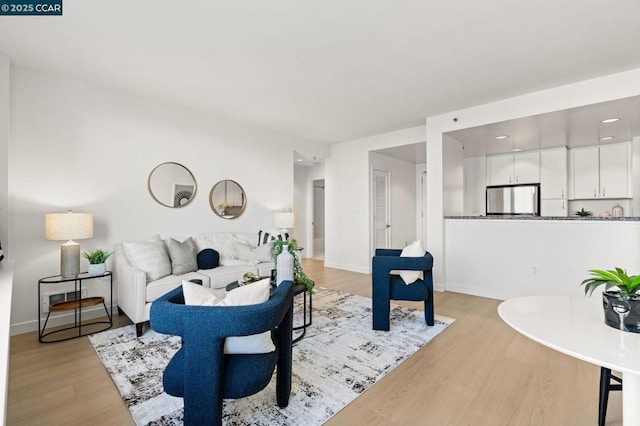 living room featuring light hardwood / wood-style flooring