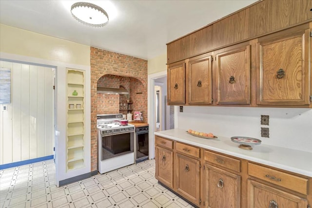 kitchen featuring white gas range oven