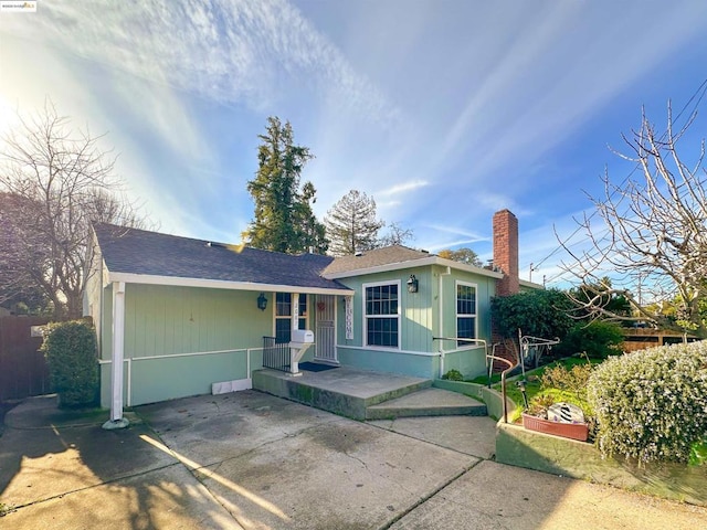 view of front of house featuring a patio area