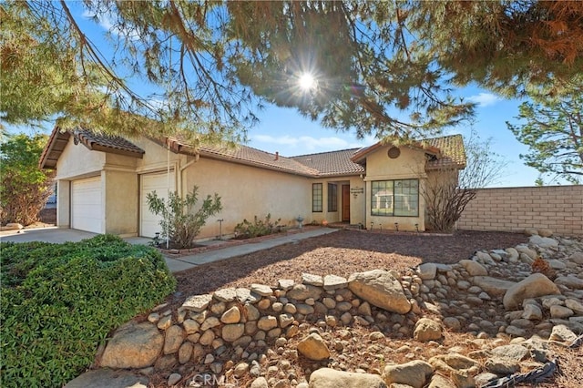 view of front of house with a garage