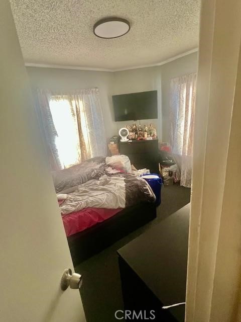 bedroom featuring a textured ceiling