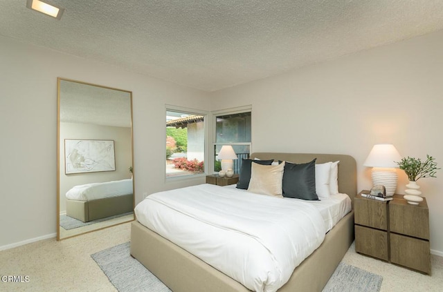 bedroom with a textured ceiling