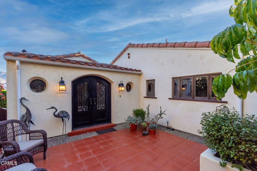 exterior space featuring french doors and a patio