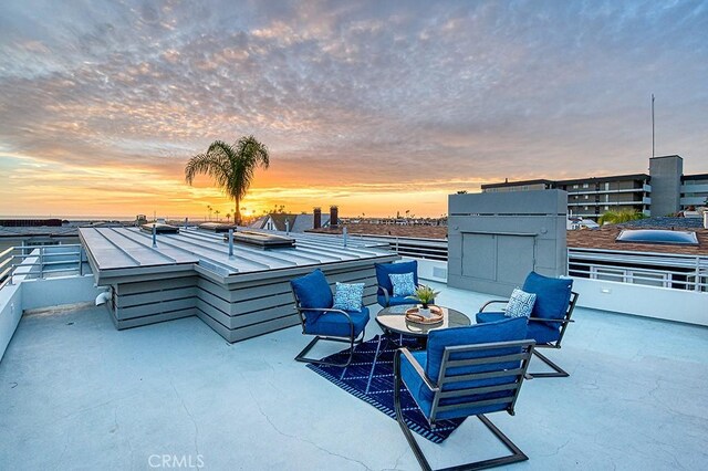 2618 Cove St, Corona Del Mar, CA 92625 - patio terrace at dusk with a patio and an outdoor hangout area