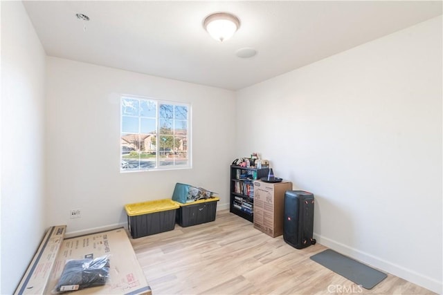 miscellaneous room featuring light hardwood / wood-style floors