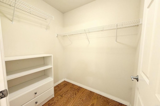 walk in closet featuring hardwood / wood-style floors