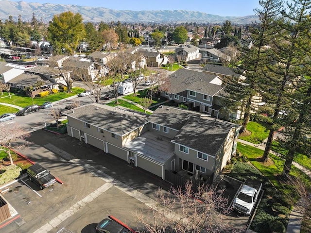 aerial view with a mountain view