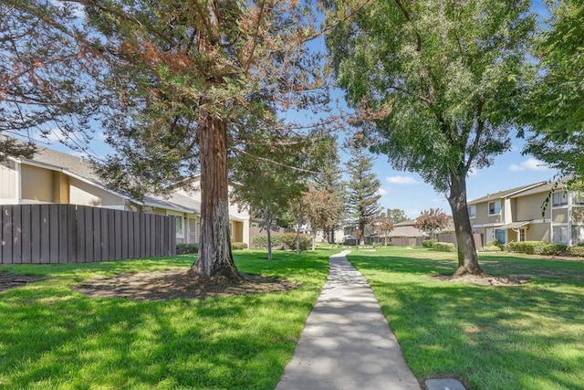 view of home's community featuring a lawn