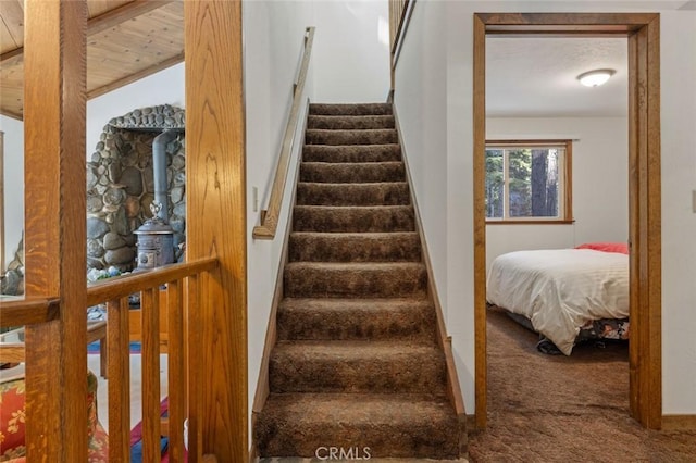 stairs with carpet floors