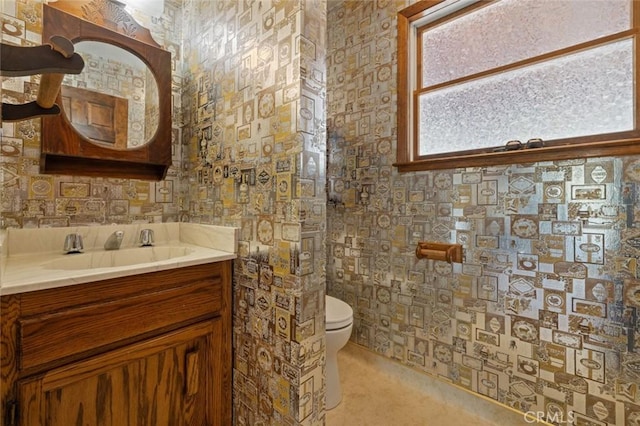 bathroom with toilet and vanity