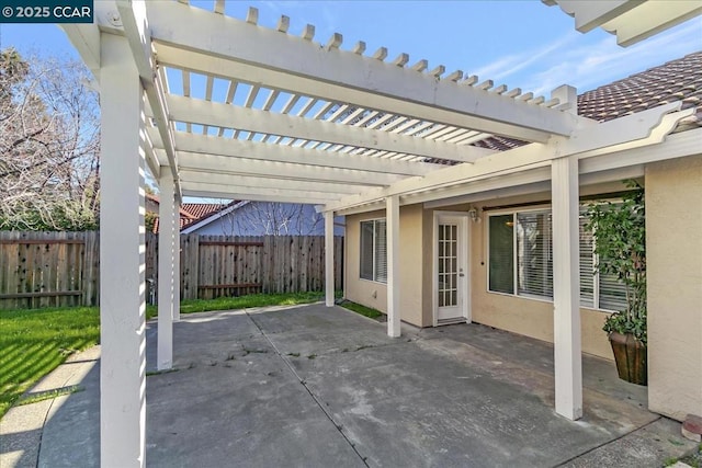 view of patio / terrace featuring a pergola